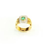 Anello Stocco Gioielli Donna in Oro giallo Smeraldo 0.38 Ct ANS01-16 - ANS01-16